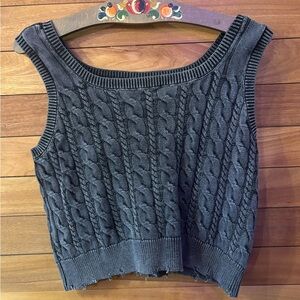 Gray Knit Sweater Vest